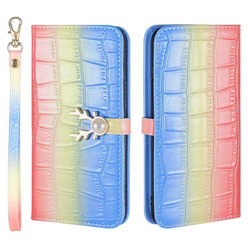 

New Design fashion gradient color leather phone cover pu cute mobile phone case for iphone 12 pro max, Transparent
