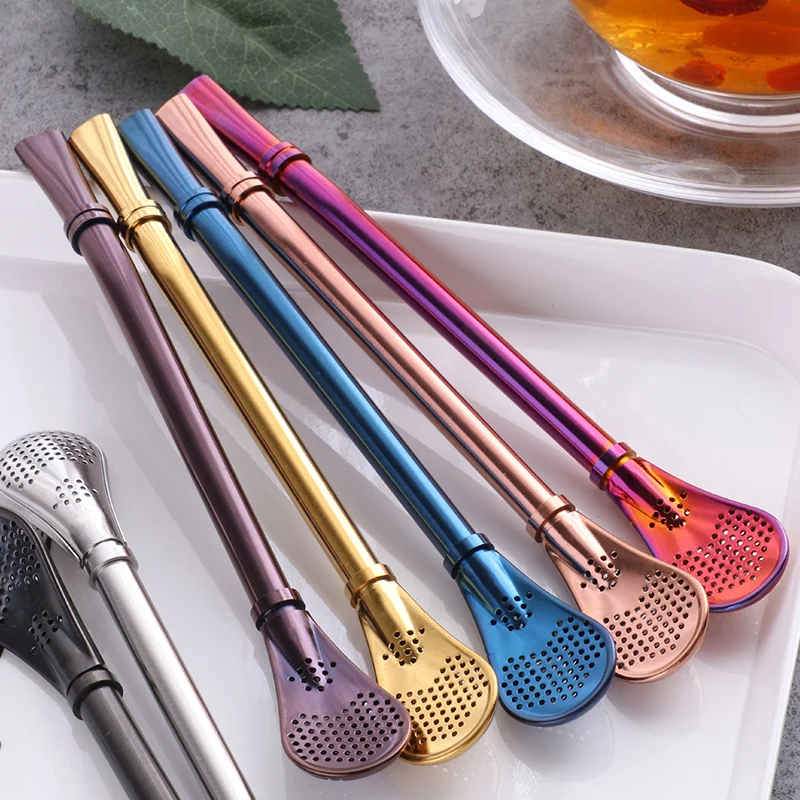 

Stainless steel metal reusable thick drinking boba yerba bombilla mate tea straw with best quality, Silver,gold,rose gold,black,rainbow or customized
