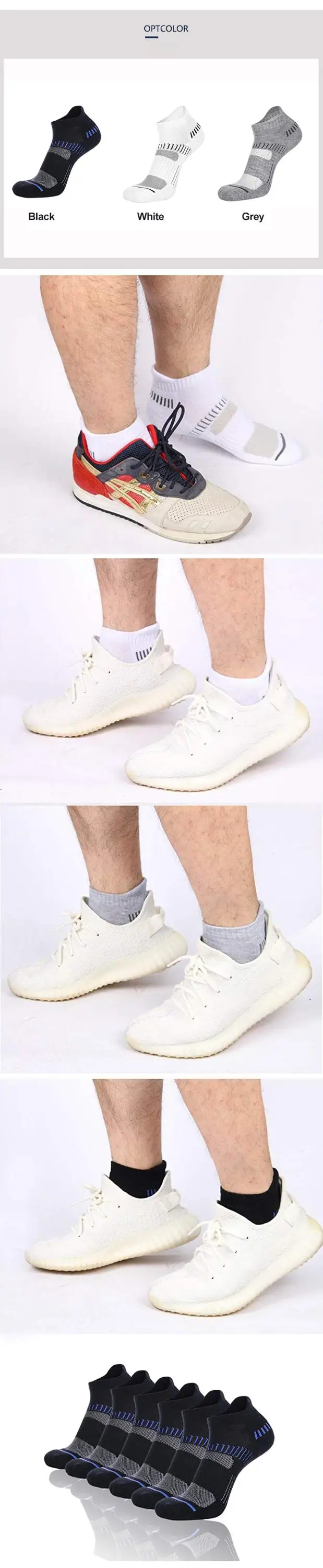 Enerup Customized Sports Cotton Breathe Deodorant Ladies Ankle Sports Elastic Length Socks Men