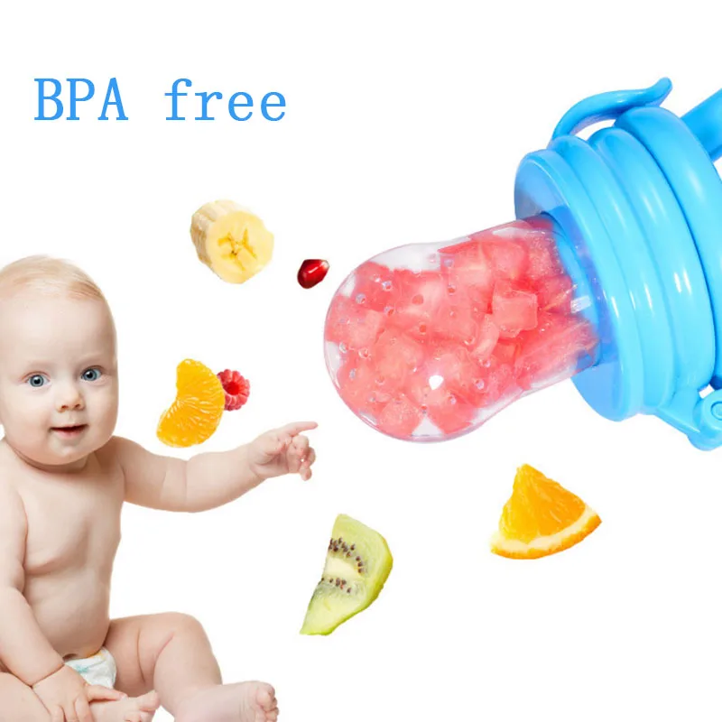 

bpa Free Baby Fresh Fruit Feeder Silicone Pacifier, Blue/green/pink/yellow