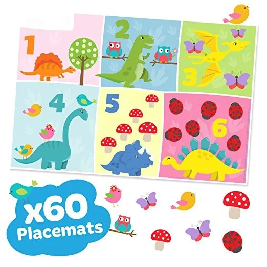 

100% biodegradable table placemats extra sticky table topper plastic printed disposable beaded placemats baby, Up to 8 colors or customized