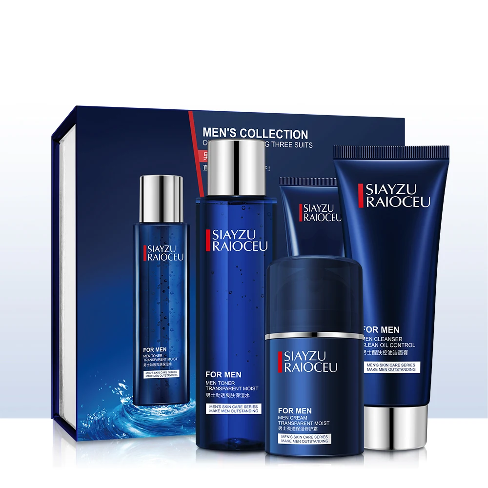 

private label hydrating moisturizing face cleanser-toner-face cream skin care set for man
