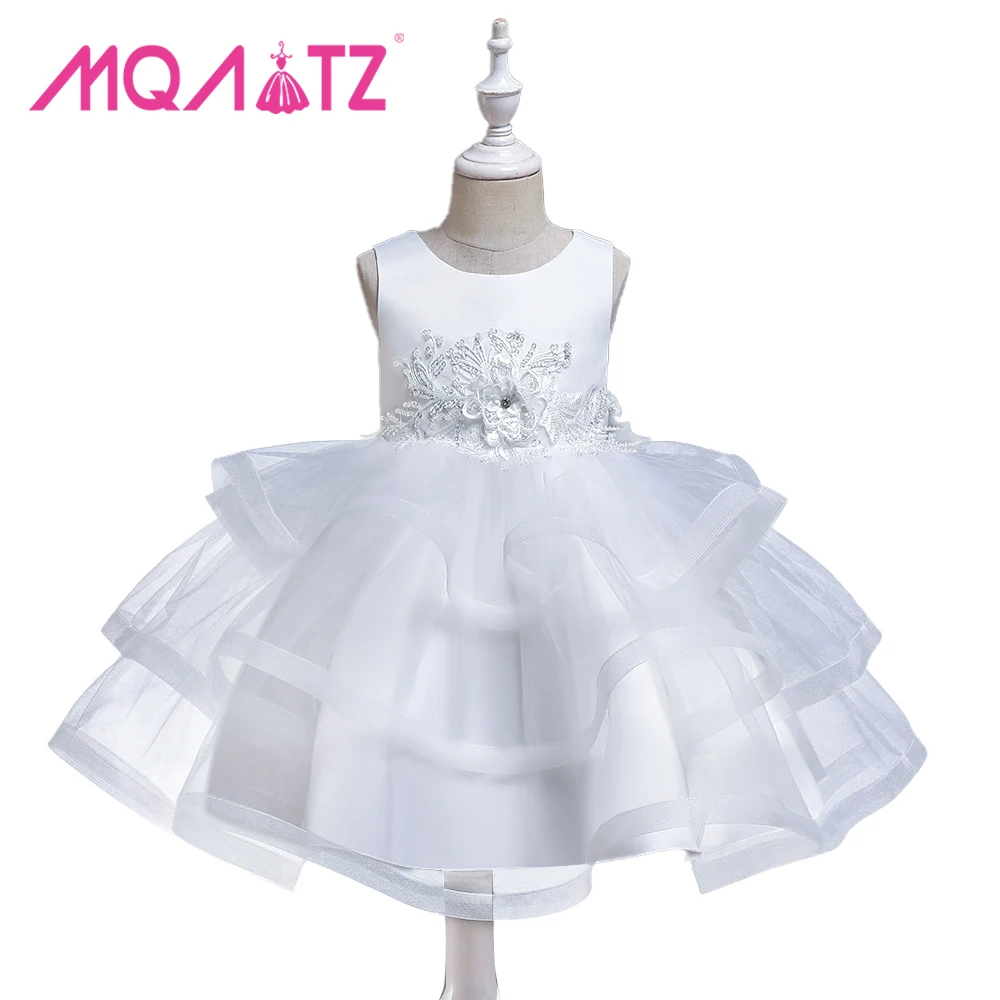 

MQATZ Wholesale Little Girl Birthday Dresses Ball Gown Beading Kids Party Flower Princess Dress, Peach,pink,purple,white,champange