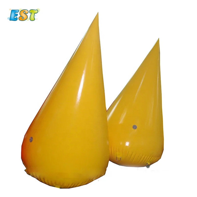 

pvc  teardrop-shaped inflatable open water buoy/ swimming buoy/ pool buoy for sale, Orange,yellow