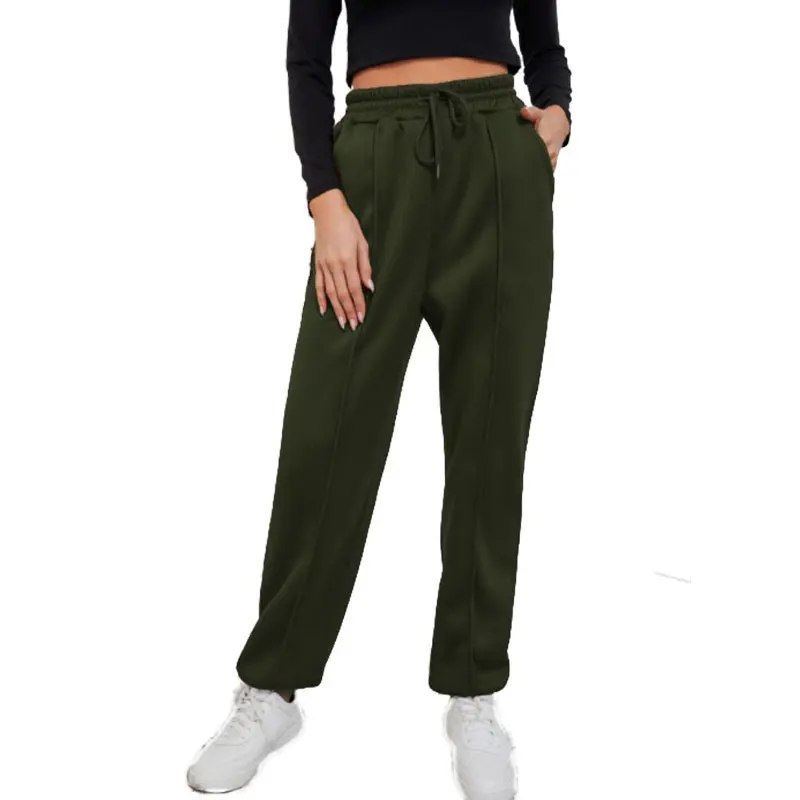 

Loose Plus Velvet Warm Pocket Ladies Casual Pants