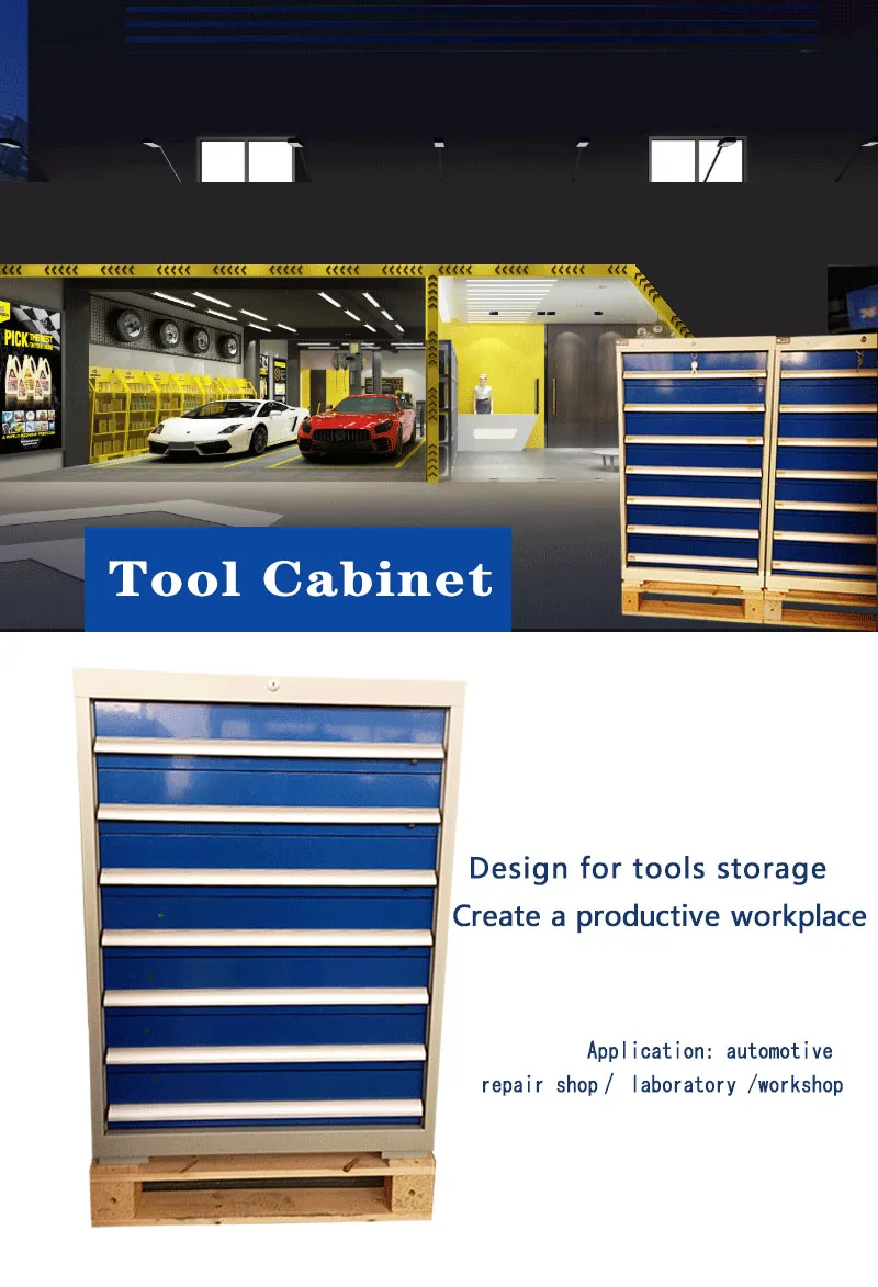 Heavy duty multi drawers steel tool storage cabinet