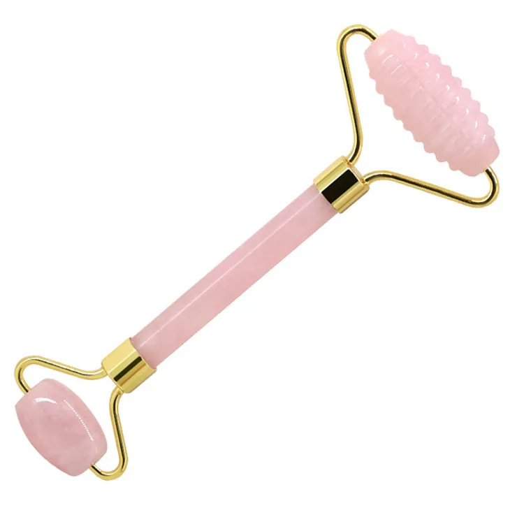 

Hot style Rose Quartz jade roller tools for Facial Massage Anti-Aging, Pink