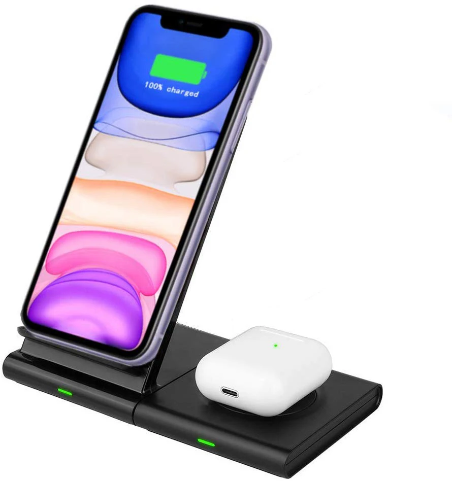 

Trending Product Qi phone Wireless Charger 3 in 1 stand for iPhone AirPod, Black