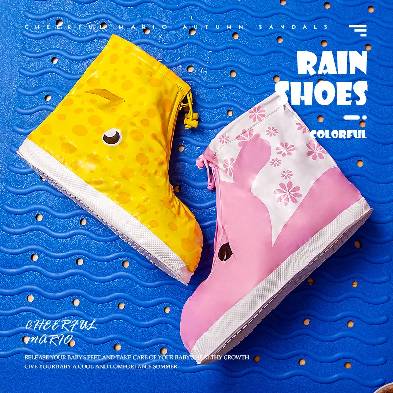 

Cheerful Mario Children Rain Boots Baby Boy Girl Non-slip Outdoor Rainboots Kids Waterproof Shoes