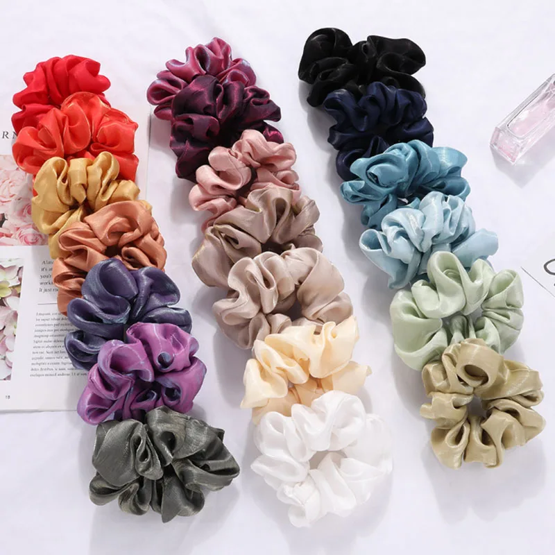 Elastic hair tie  Accessories imitate Silk Fabric Hair Band Hair ring  Scrunchies Ponytail Holder for Women Girls