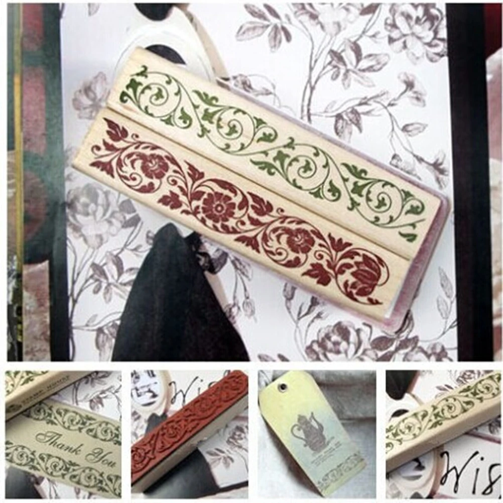 

Design The Best Price Wooden Rubber Flower Lace Stamp Floral Seal Scrapbook Handwrite Wedding Craft For Decoration