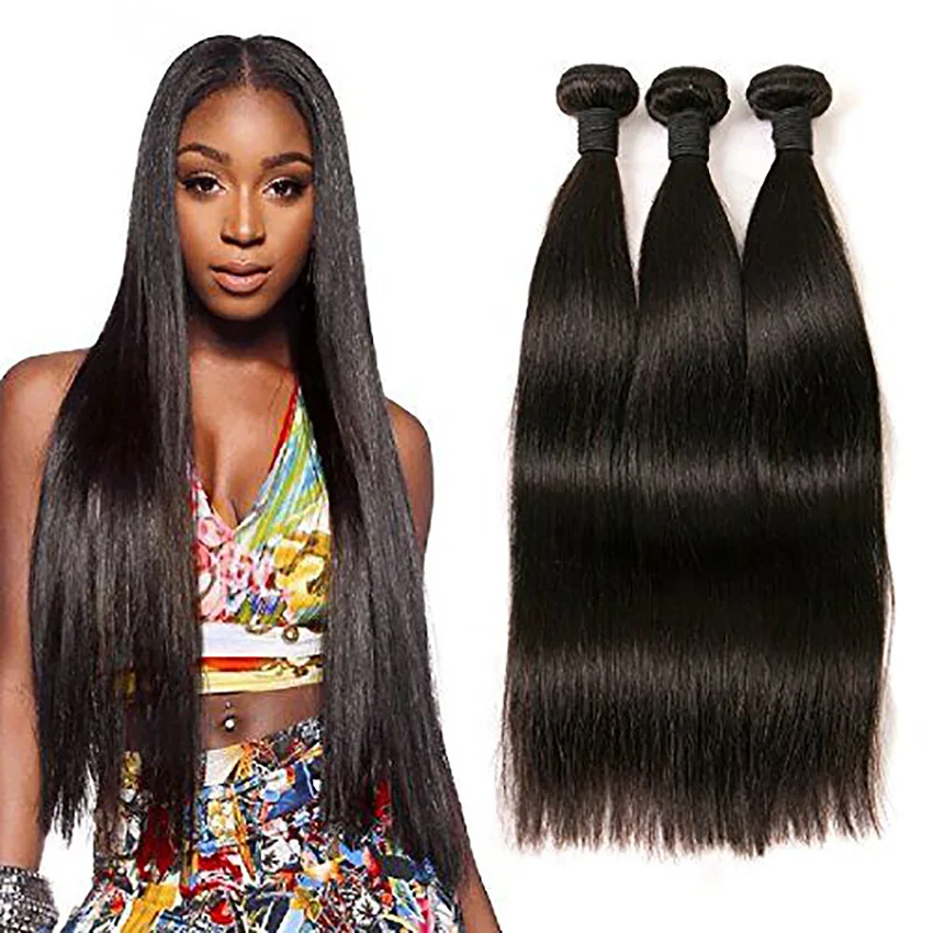 Cheap Virgin Remy Hair Extensions VendorSilky Straight Mink Brazilian Human Hair Pre Plucked Bundle With Lace Closure & Frontal