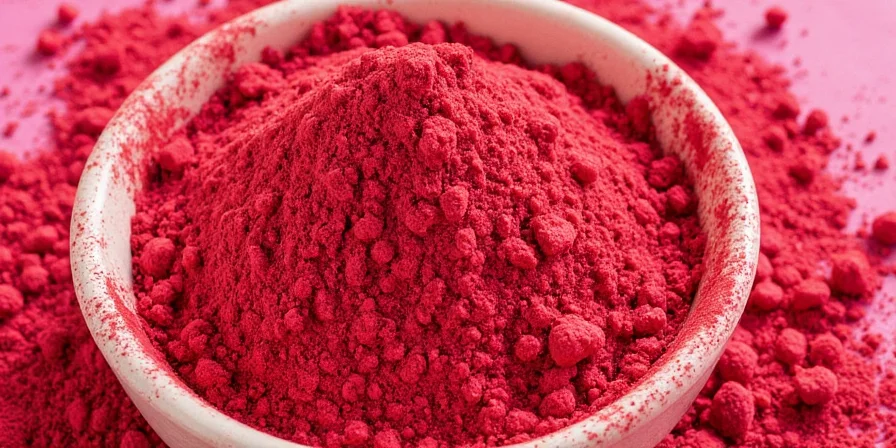 Raspberry powder in a small glass jar