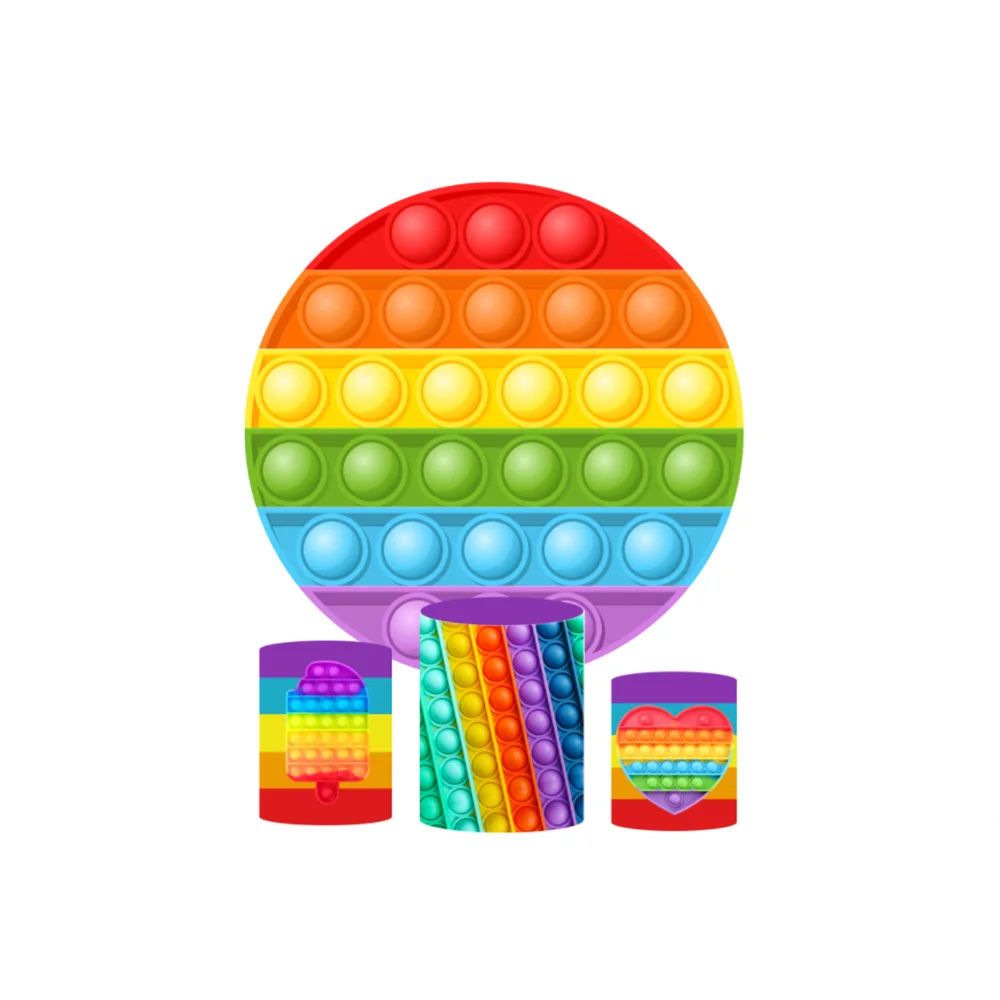 Customized Background Dessert Plinth Cylinder Party Stage Decoration custom tension fabric double side fabric backdrop