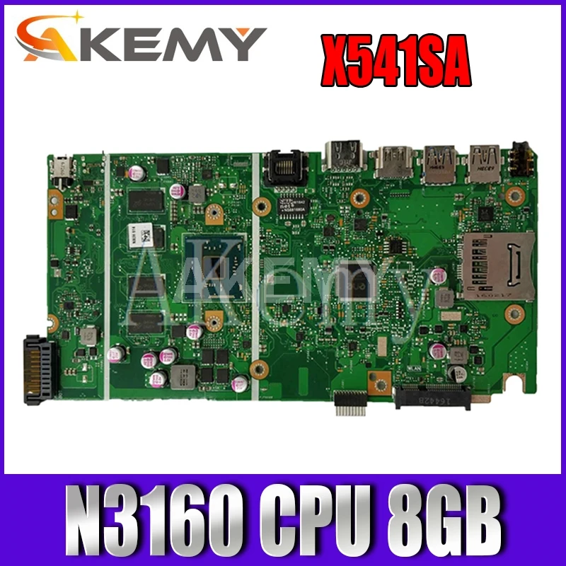 

Akemy X541SA motherboard For Asus X541SA X541S F541S CPU/N3160 8GB/Memory laptop motherboard tested 100% work original mainboard