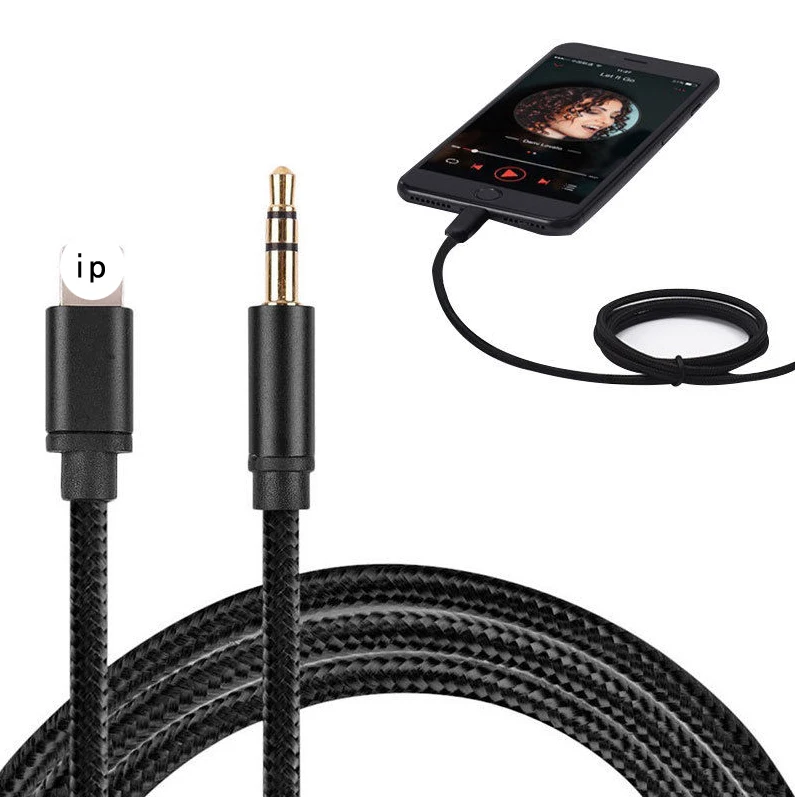 

1M 8pin to 3.5mm Audio Adapter Male Car AUX Headphone Cable for iphone 7 8 X 11 Pro aux adapter