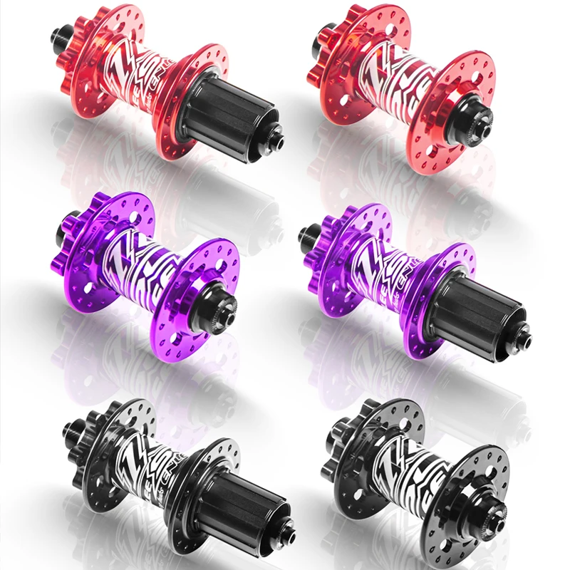 

ENLEE 100mm 135mm 6 Bolt Disc Brake Front Rear Bicycle Hub 3 pawl 32 Holes MTB Bike Hubs, Black/red/purple