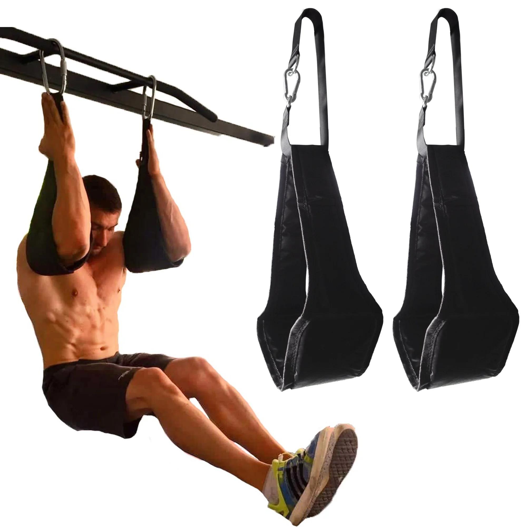 

Fitness AB Sling Straps for Pull Up Bar Hanging Abdominal Muscle Training Home Gym Fitness Equipment, Black