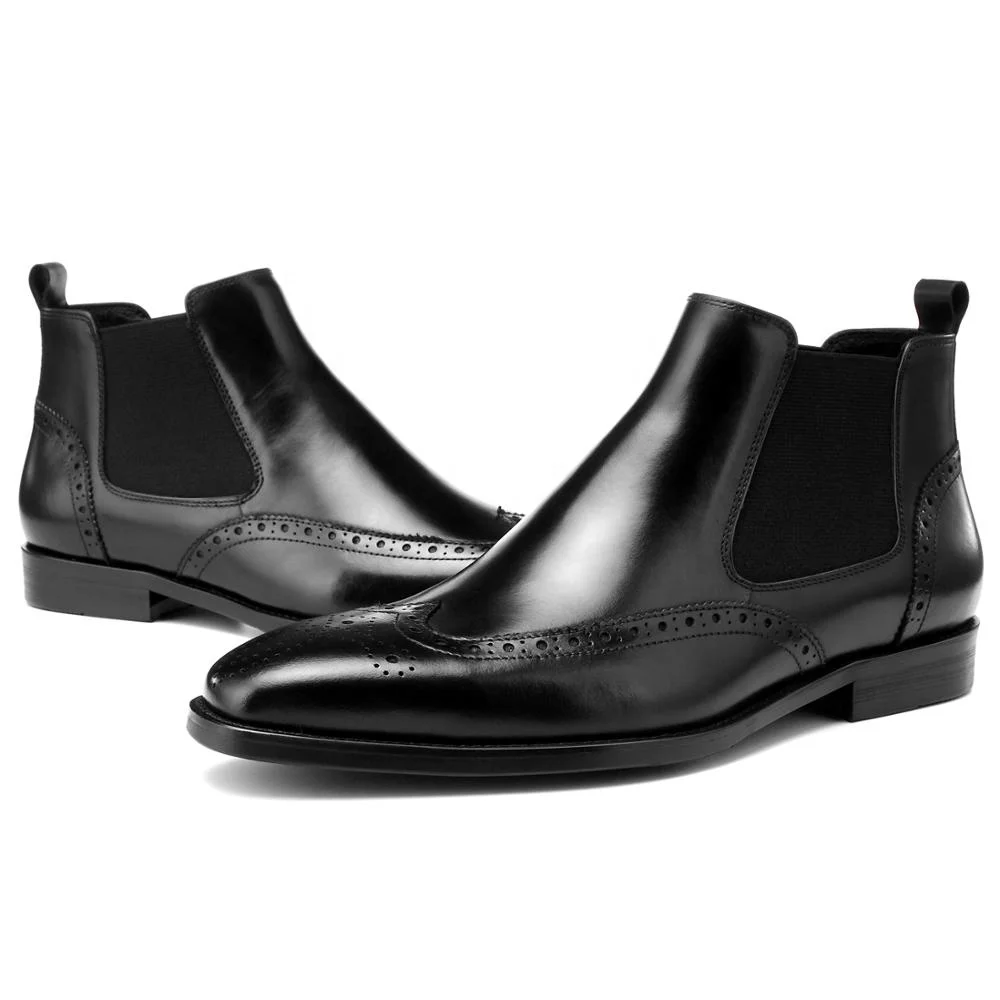 
Whosale Factory Price Men Handmade American Style Dyeing Colors Dress Shoes Genuine Leather Ankle Winter Chelsea Boots 