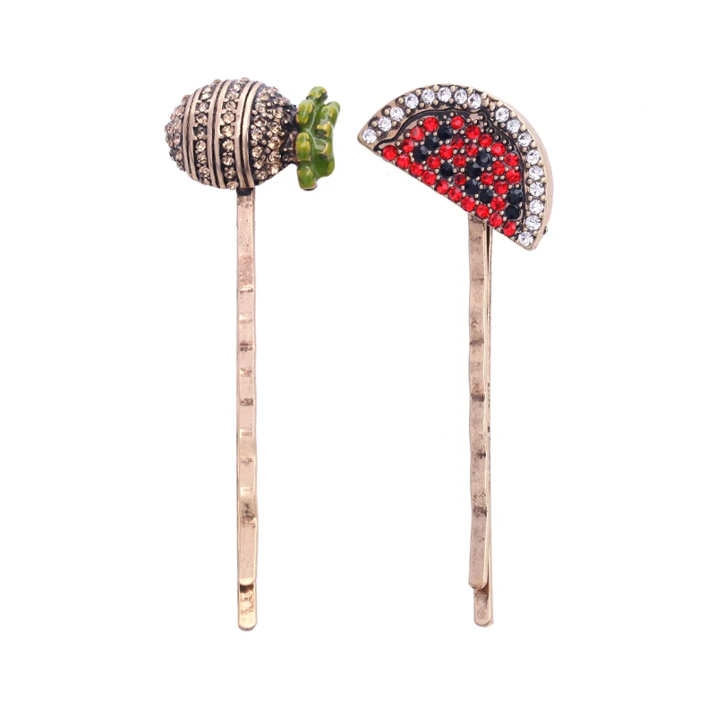 

ts00166 Korean lovely Enamel Pineapple Watermelon Metal Hair Clip For Women Girls
