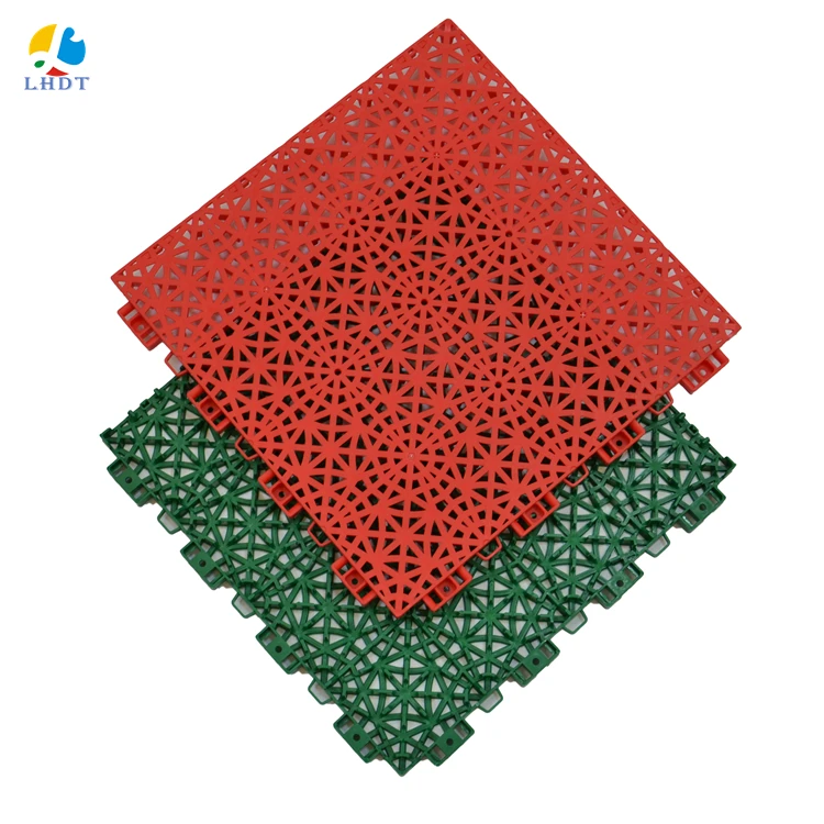 

suspended interlocking plastic outdoor indoor basketball tennis ice hockey flooring tiles, 12 colors
