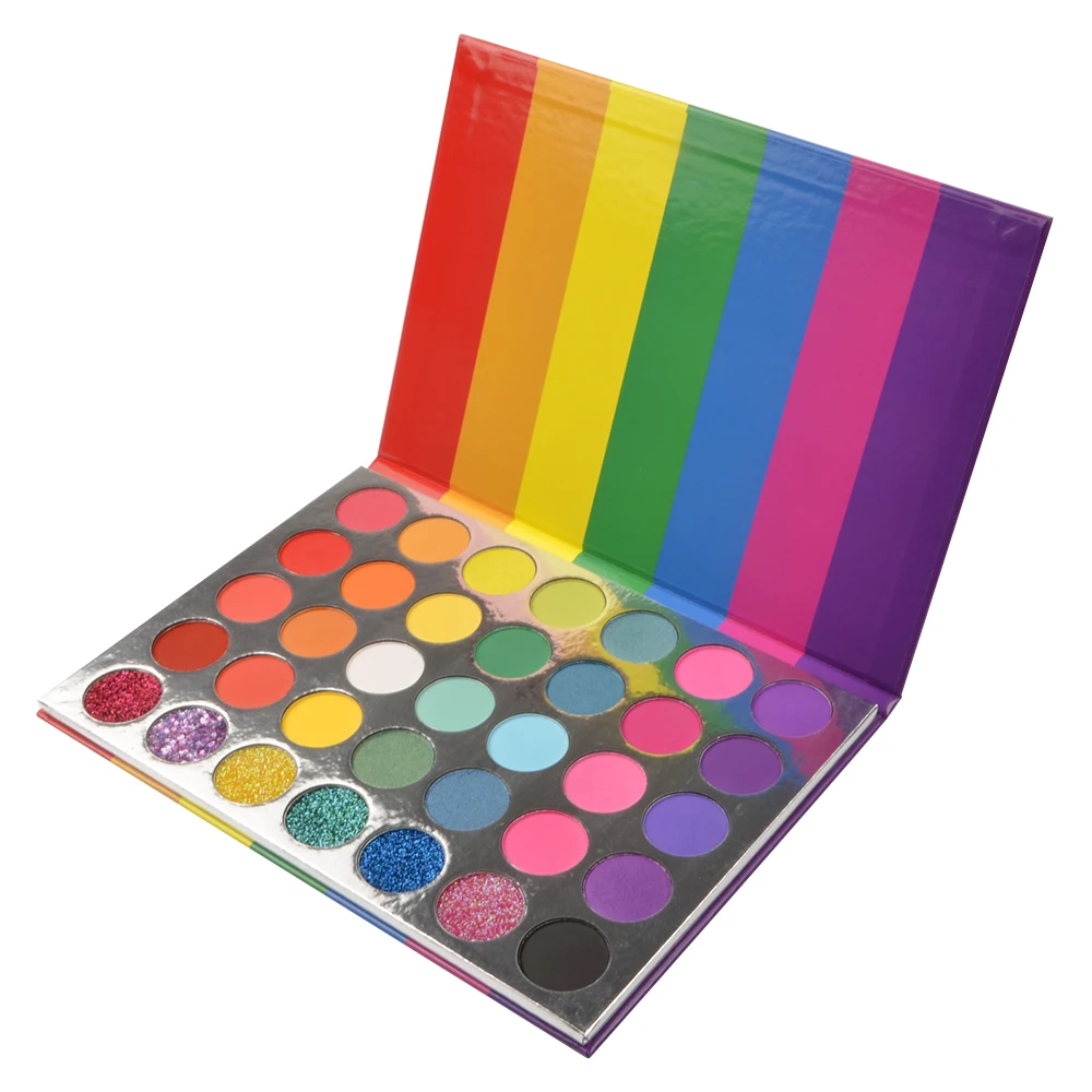 

35Rr 2020 New 35 Shade Rainbow Glitter High Pigmented Custom Private Label Eyeshadow Palette