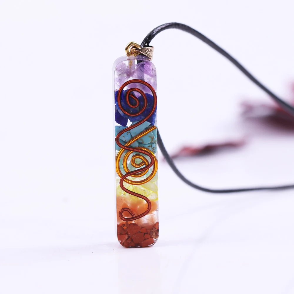 

7 Chakra Energy Pendant Orgonite Orgon Necklace Crystal Pendant Meditation Necklace Resin Jewelry for Women Men