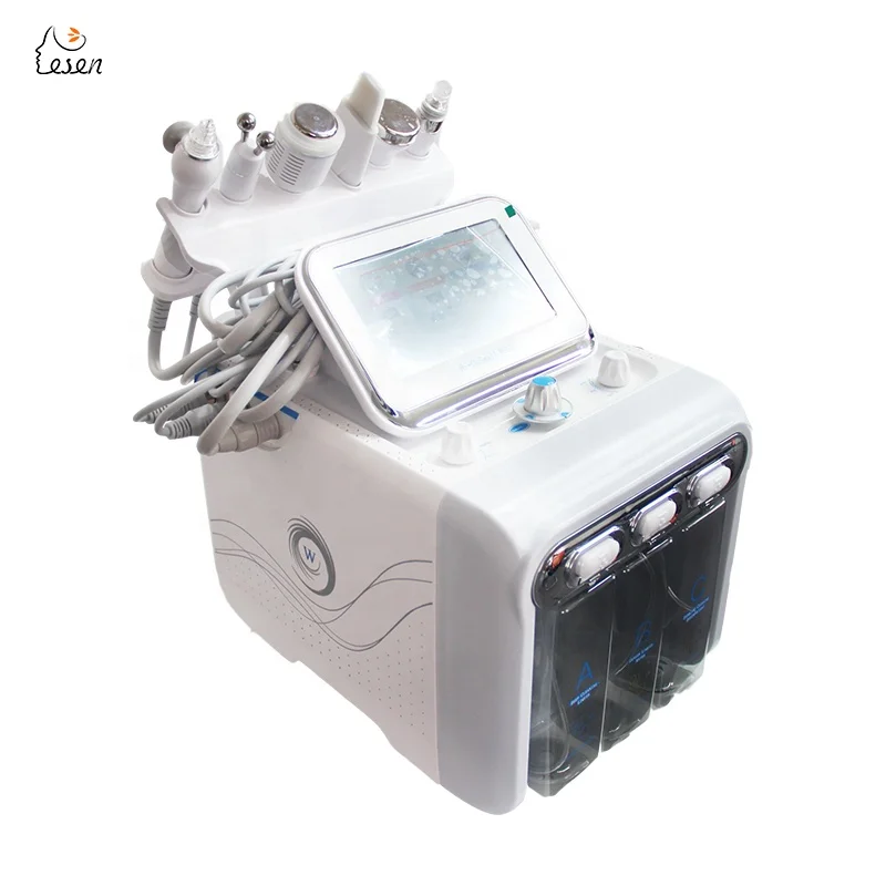 

Hotest !! portable facial care H2O2 hydrogen ultrasonic machine facial small bubble, White