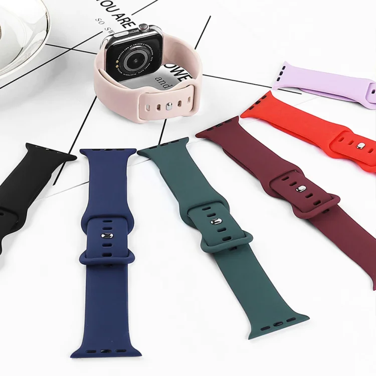 

smartwatch accessories sport fitness waterproof silicone strap 40 44mm for appl watch watch bands, 57colors+custom colors