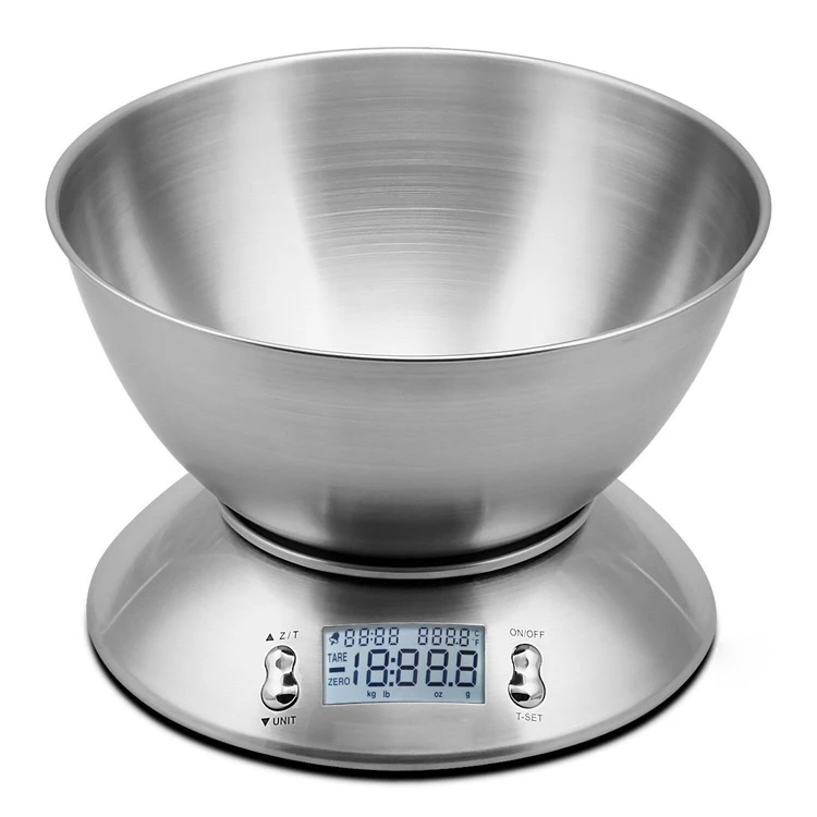 

Stainless Steel Kitchen Food Scale Digital With Bowl