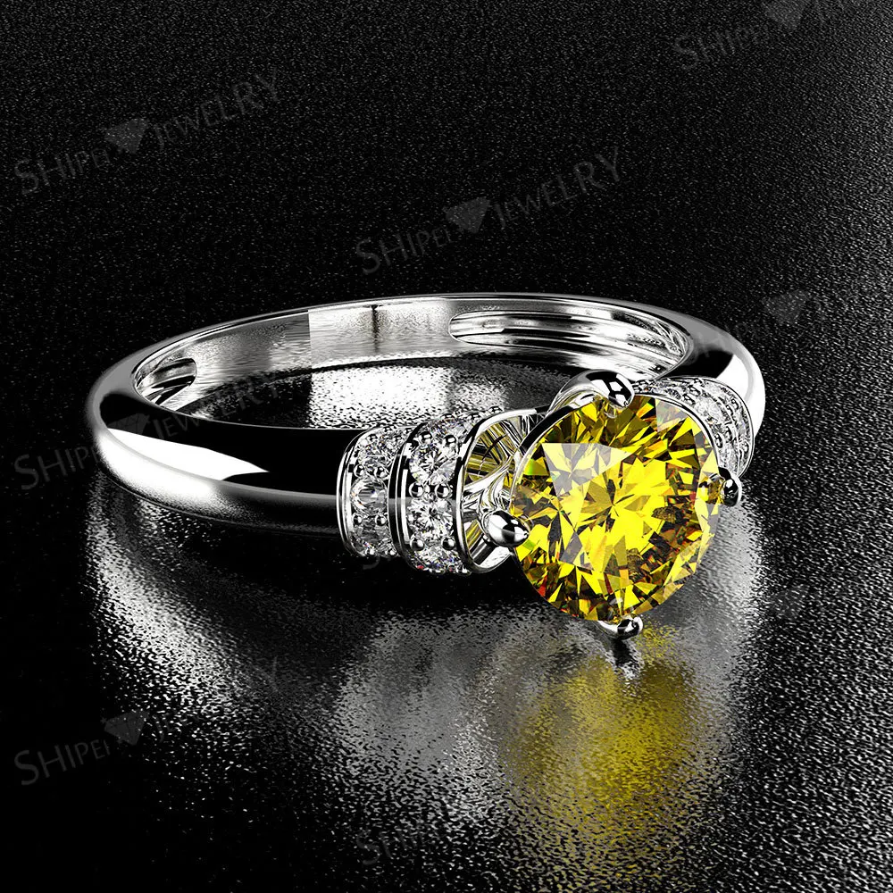 

Drop Shipping Wedding metal O-ring women brass zircon bridal engagement finger ring for women jewelry, Picture