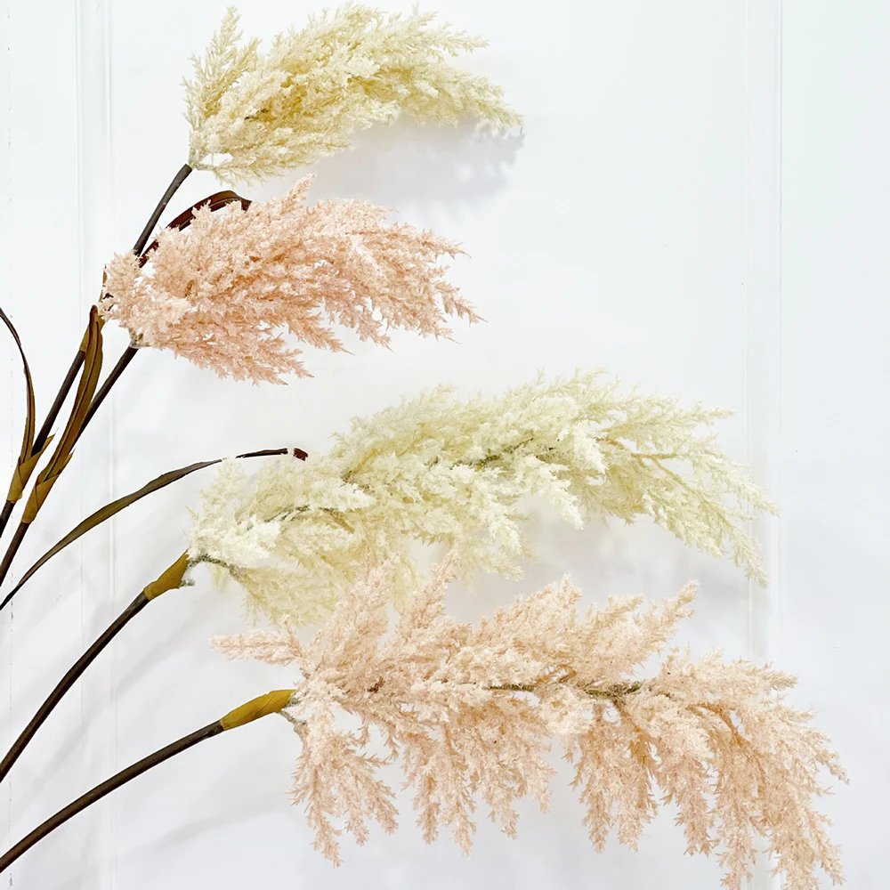 

Wholesale artificial pampas grass stem big head for home wedding table centerpieces artificial white pink silk pampas all season, White, pink or customized
