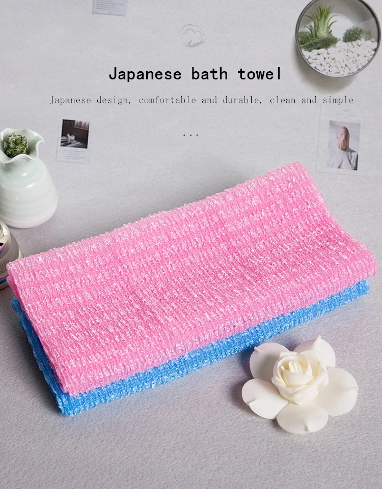 100nylon Stripe Exfoliating Wash Cloth Beauty Skin Scrub Shower Towel