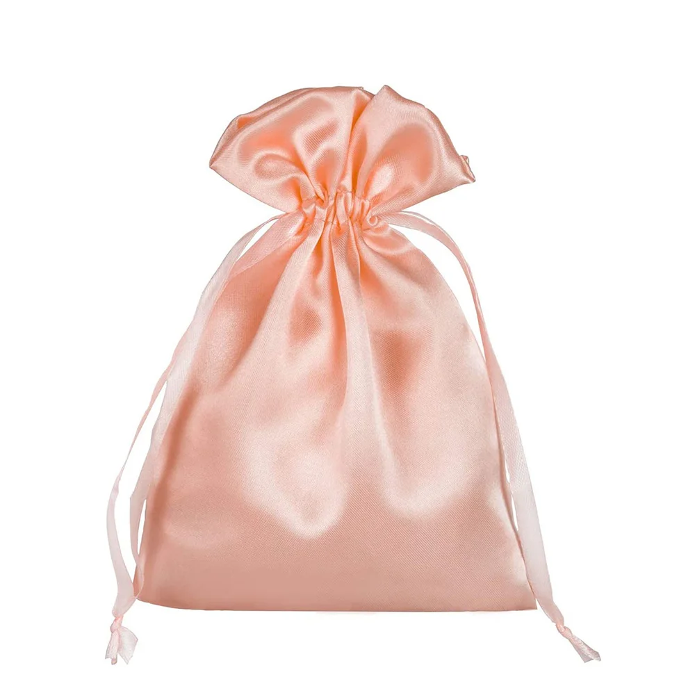 

High Quality Soft Silk Stain Fabric Drawstring Packaging Bag For Jewelry Satin Bundle Bags