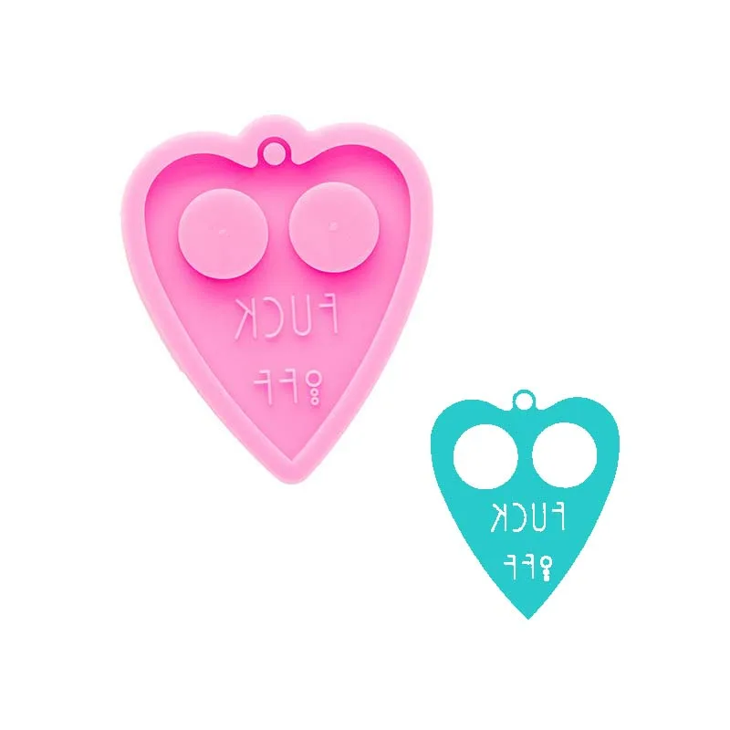 

S1324 love heart self defense keychain silicone mold for resin crafts, Random