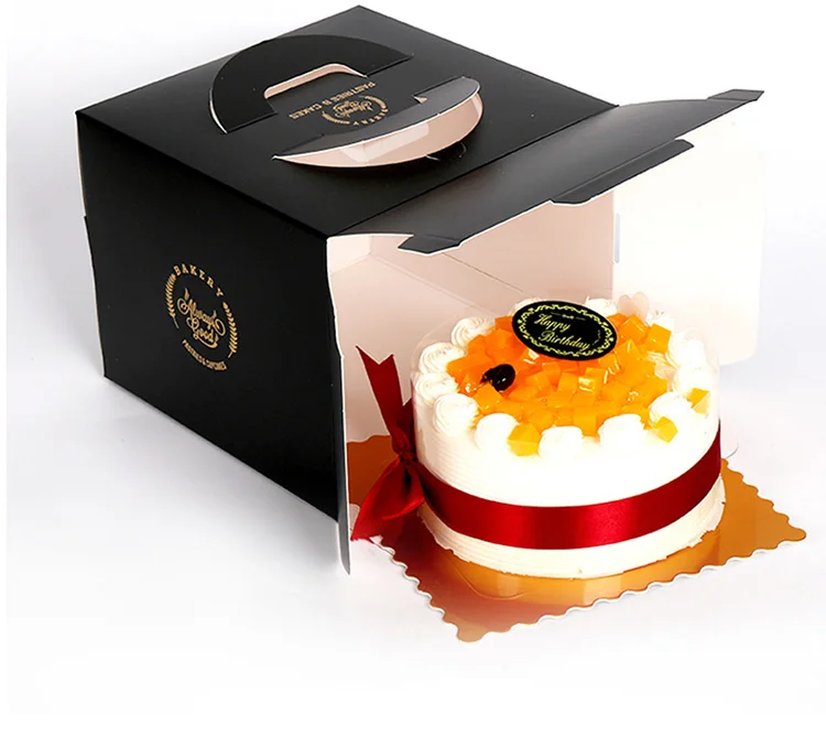 Food Grade 10 Inch Cake Cardboard Box With Window Custom Clear Cake Box