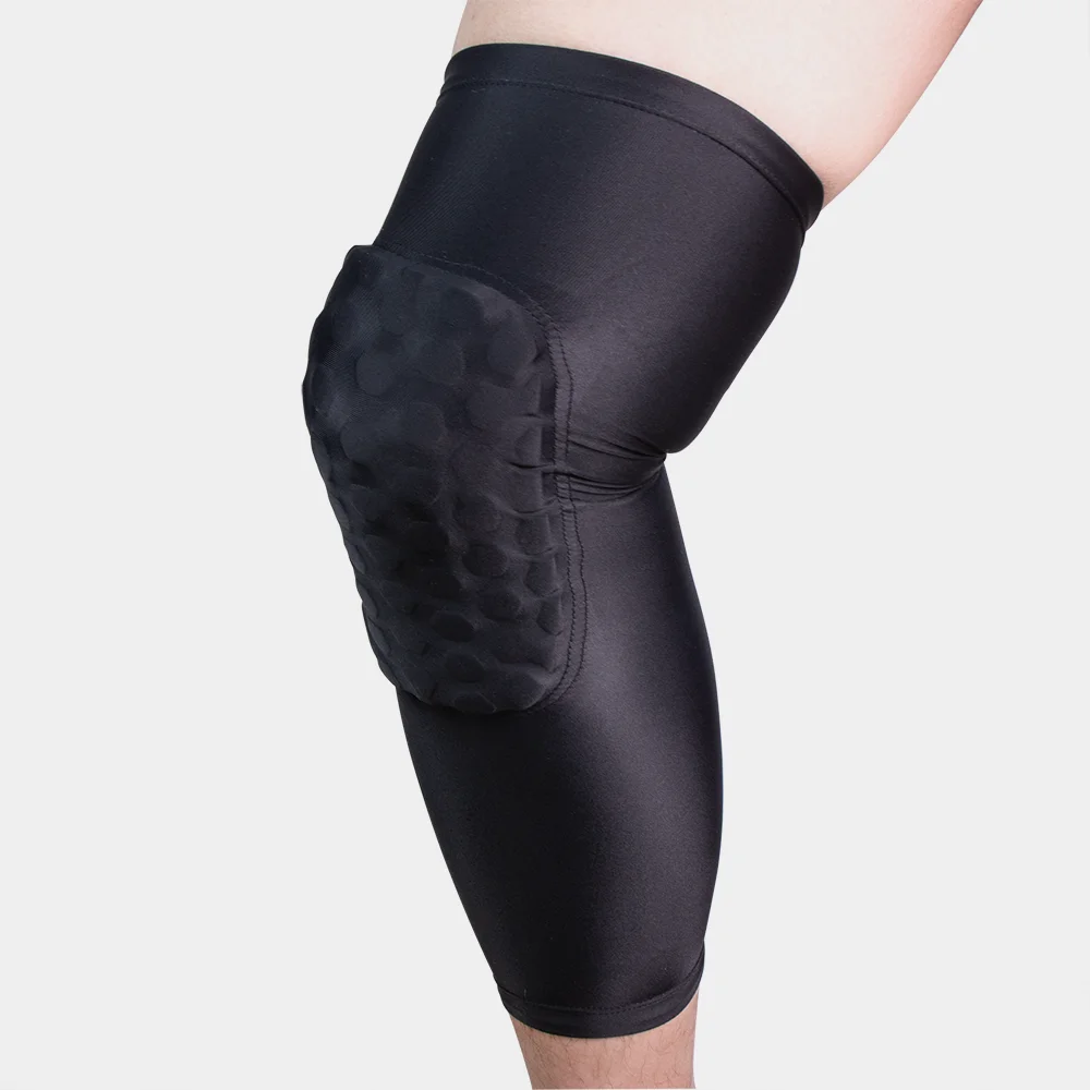 

Silicone breathable long knee support mountaineering sports kneecap, Black