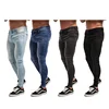 Wholesale non-ripped men's blank ankle tight cut pants skinny denim basic jeans