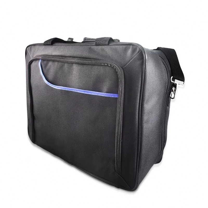 

Shoulder Bag Storage For Ps5 Console Protective Luxury Adjustable Hand Playstation 5 Travel Carrying Case, Black+blue