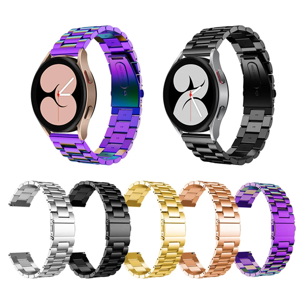 

New 20mm Stainless Steel Metal Classic Replacement Band Strap For Samsung Galaxy Watch 4, Balck ,silver,rose gold ,blue,