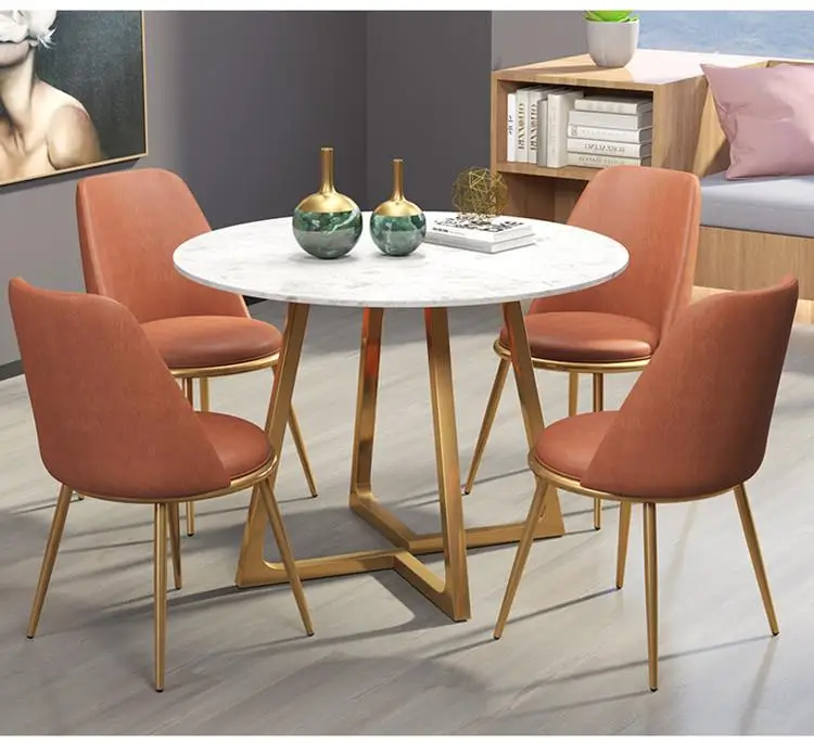 high quality modern luxury Euro round marble dining table on sale
