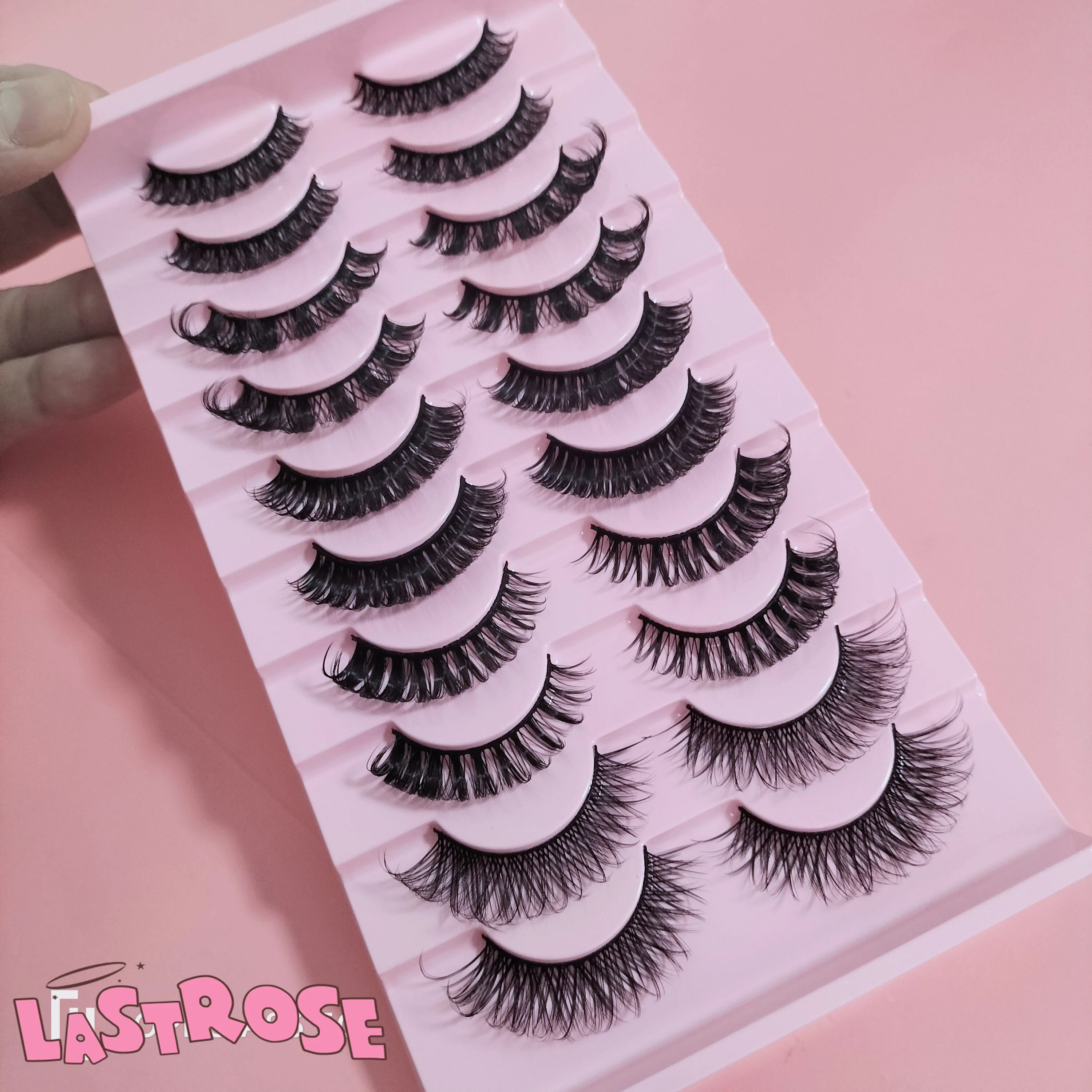 

Natural DD Curl Russian strip lashes vendor Russian lashes 10 pairs eye lashesh vendor false mink eyelashes with boxes