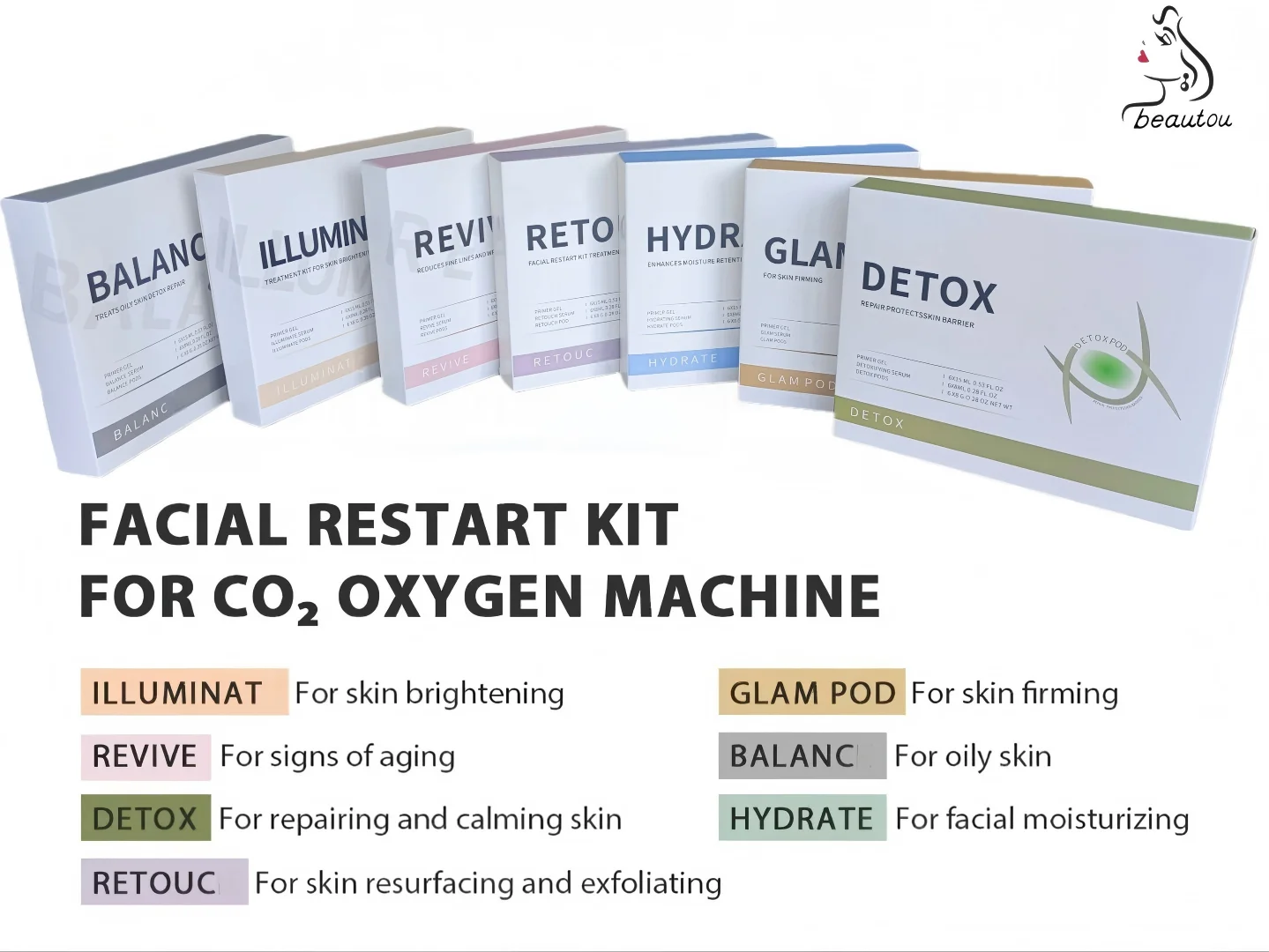 Best Formula Glam Revive Hydrate Detox Illumina Balan Retou Capsule Serum Oxygenation Facial Pods Skin Care Oxygen Pods