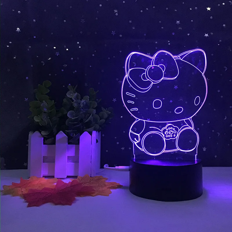 Carton Cute Design Kids 3d Hello Kitty Led Night Light Cat Shape Led ...