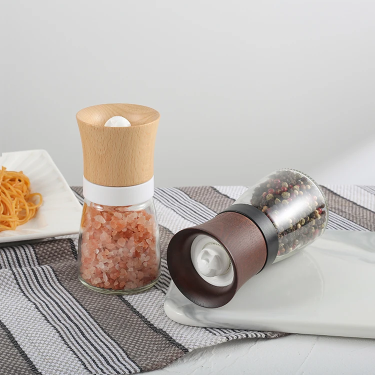

Manual Commercial Beech Wood Ceramic Burr Spice and Herb Mill Salt and Pepper Grinder Spice Grinder