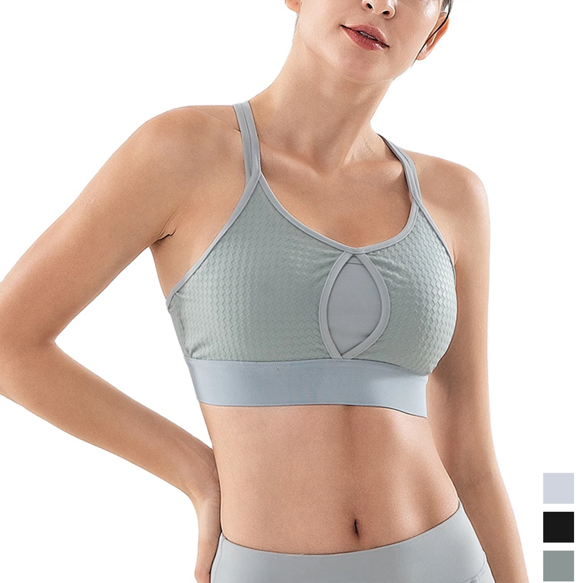 

Wholesale Breathable Shockproof Sport Bra and cross Back Training Sexy Gym Wear Bra