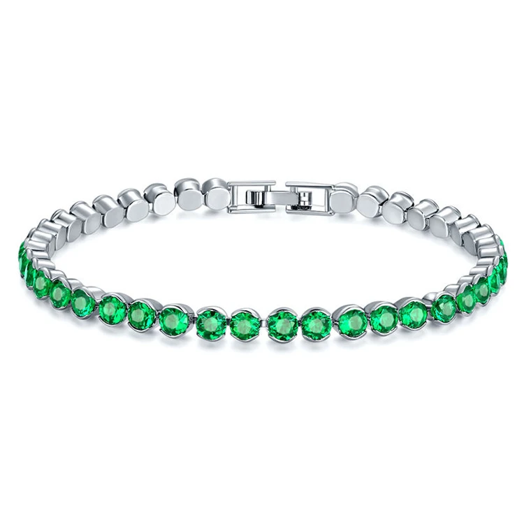 

Cheap fashion jewelry charm style white round cubic crystal bracelet
