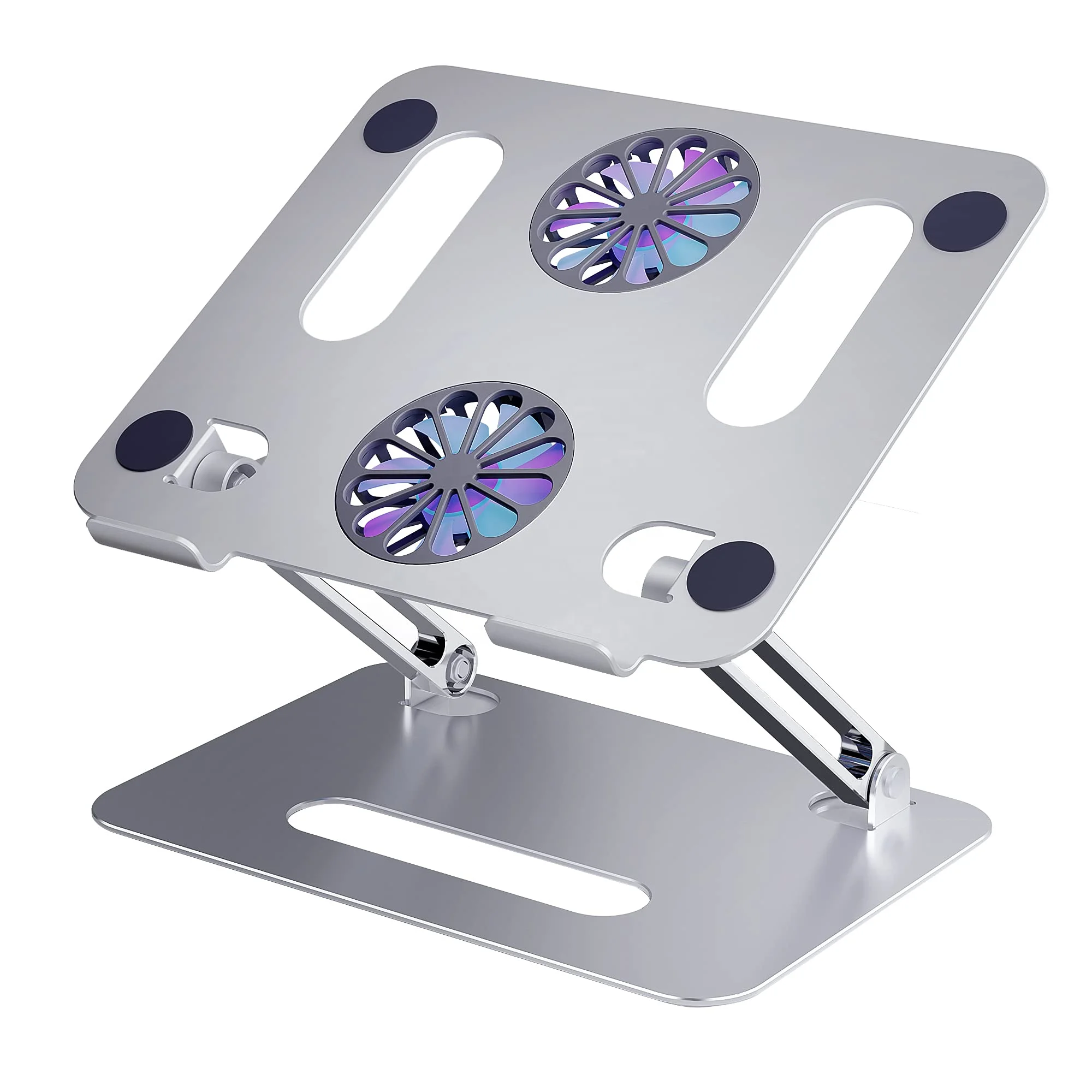 

USLION 2021 New Aluminum Adjustable Laptop Stand with Fan Riser Notebook Stand Portable Laptop Holder for Desk Ergonomic