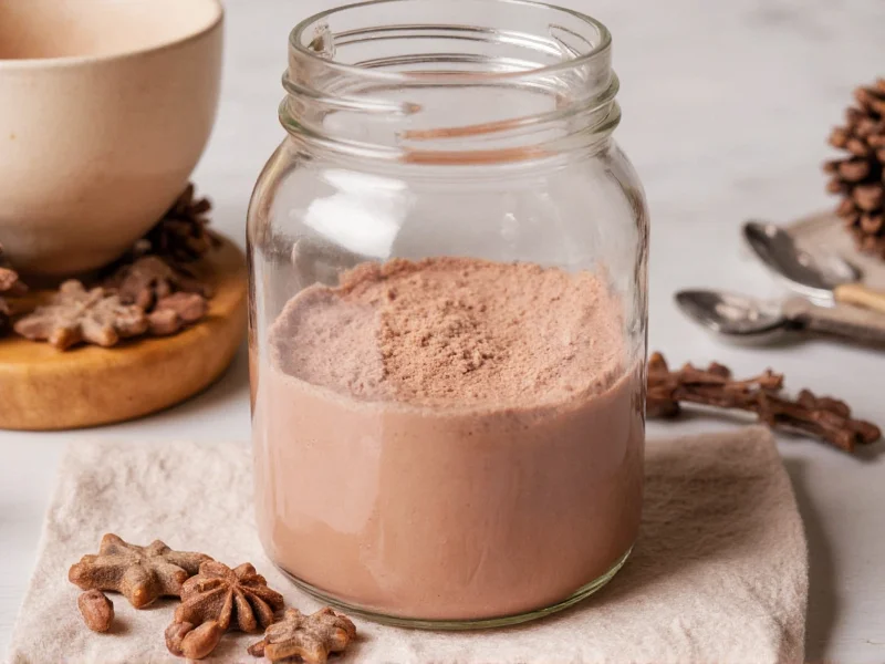 Homemade hot cocoa mix in mason jar