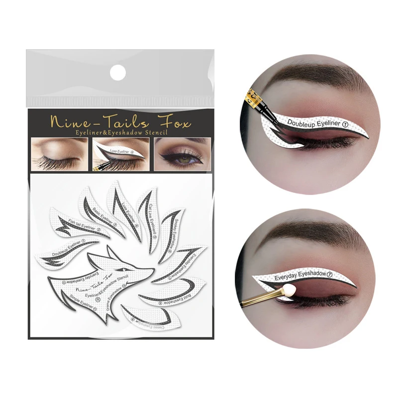 

12 Styles Fox shape Fast Eyeliner Eye shadow Makeup Non-Woven Shaping Tools Adhesive Tips eye Makeup Template Sticker